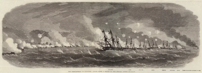 Het bombardement van Kagosima, Japan 1863
